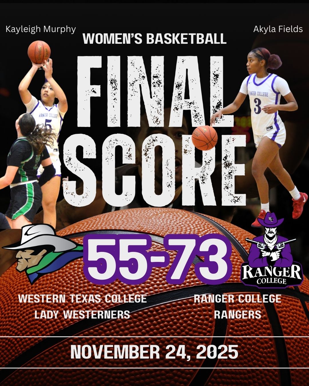 Ranger College Women&rsquo;s Basketball Earns Second Straight Home Victory, Tops Western Texas 73&ndash;55