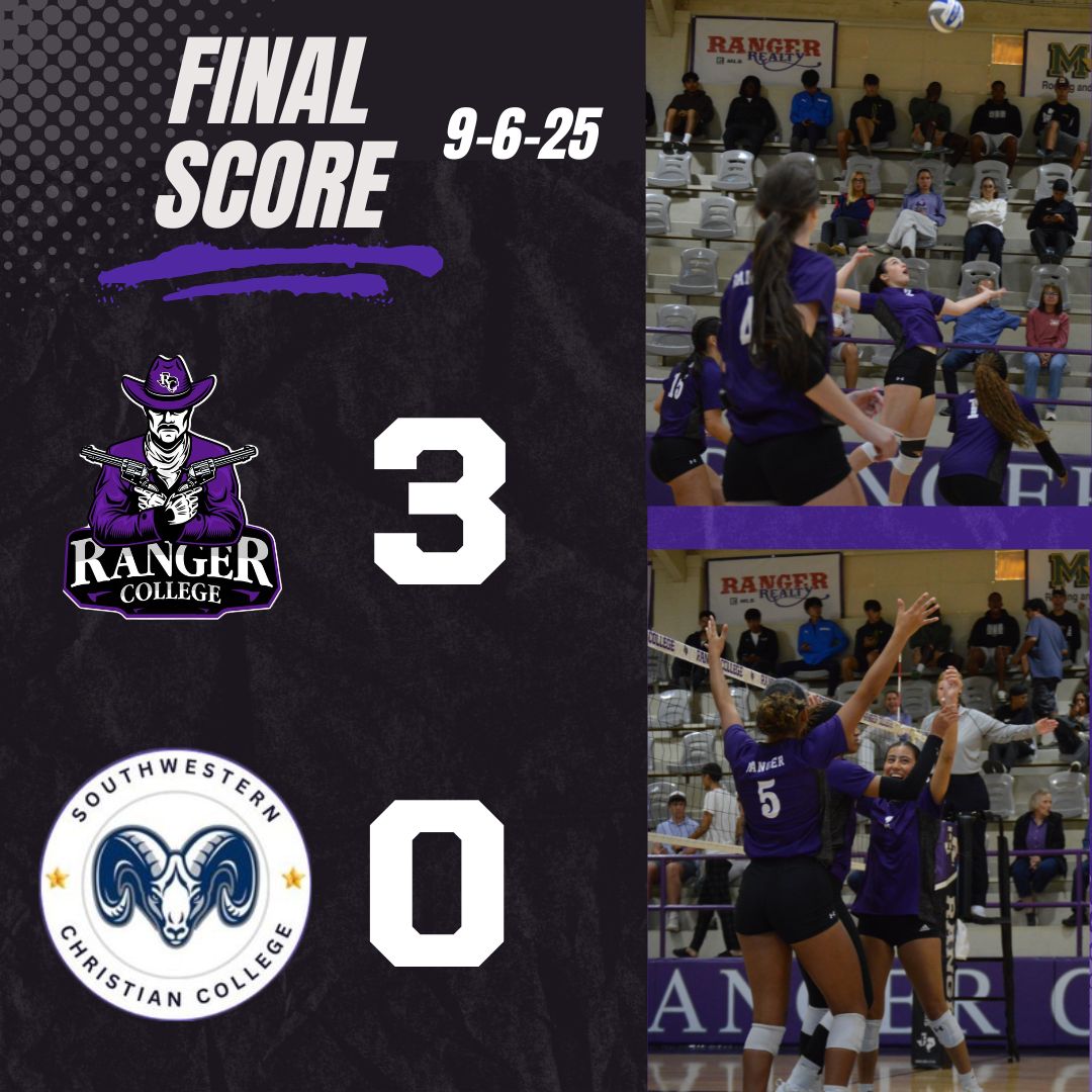 Ranger College Volleyball Sweeps Southwestern Christian in Conference Match